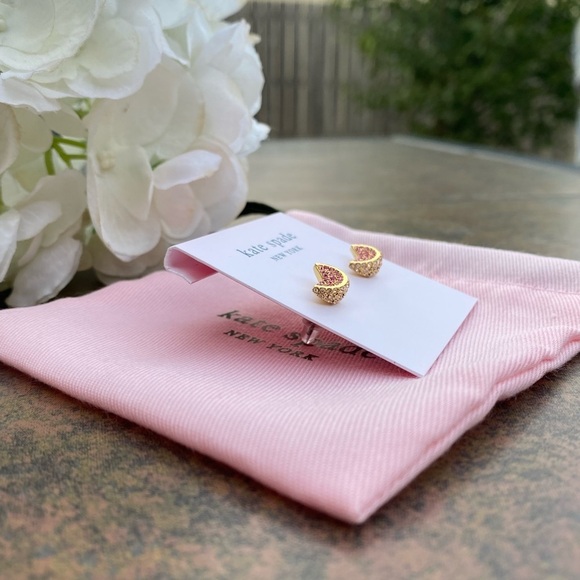 NWT KATE SPADE ♠️ FRUIT SALAD PAVE GRAPEFRUIT STUD EARRINGS - Picture 8 of 9